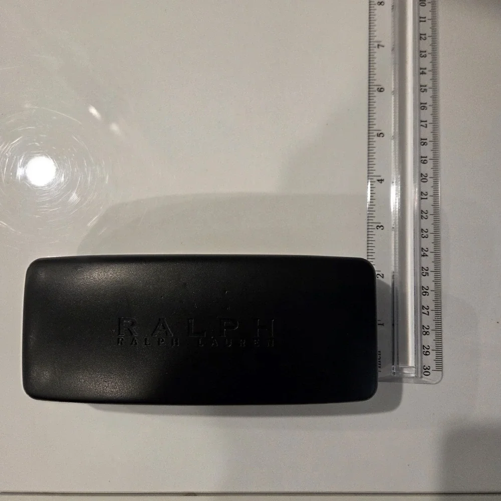 RALPH LAUREN BLACK AUTHENTIC EYEGLASSES SUNGLASSES HARD CLAM SHELL CASE + CLOTH